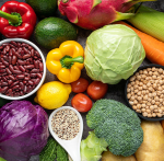 photo de légumes, légumineuses et fruits